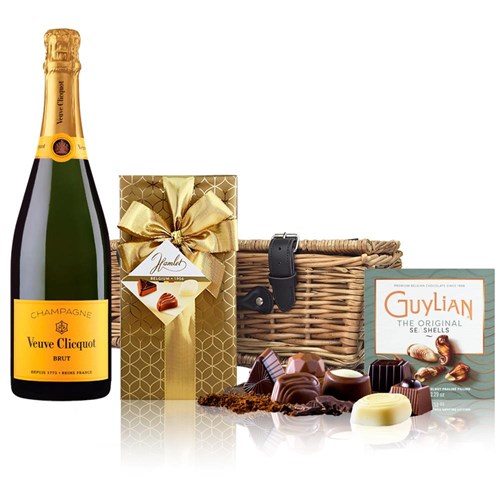 Veuve Clicquot Brut Yellow Label Champagne 75cl And Chocolates Hamper